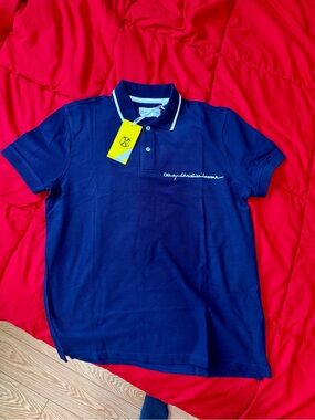 Christian Lacroix Navy Polo with White Trim